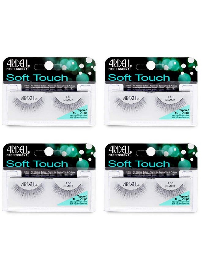 ARDELL Ardell Soft Touch Lashes - Natural-Looking, Tapered Tip False Eyelashes, Full Volume, Easy Application, 151 Black (4 Pack) - Image 1