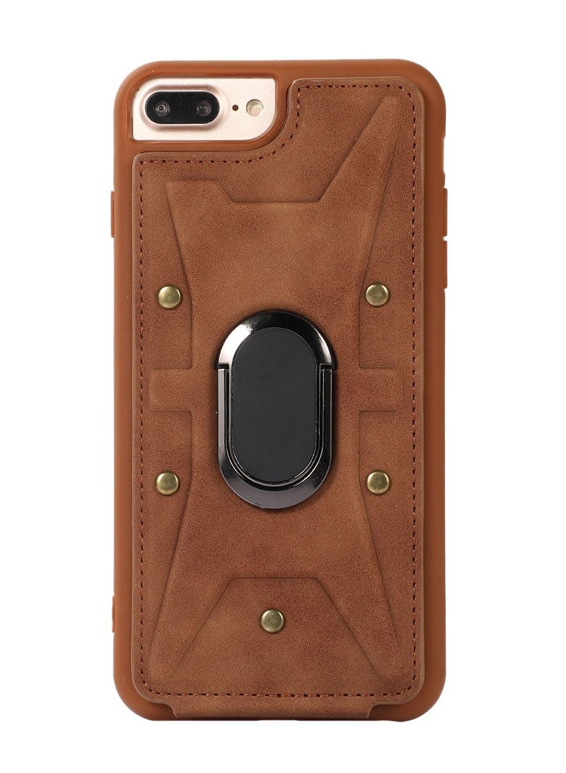Suteni Ring Buckle Back Cover Card Slots Leather Phone Case for Samsung  - Image 1