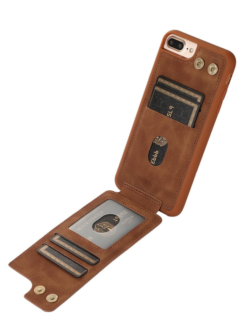Suteni Ring Buckle Back Cover Card Slots Leather Phone Case for Samsung  - Image 2