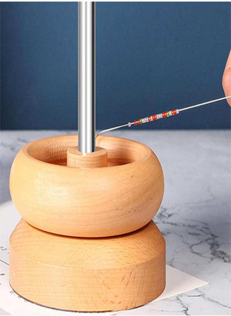 GGOOT - 5 Pcs Bead Spinner Bowl,Wood Bead Spinner Bowl | DIY Waist Bead Spinner With Seed Bead Kit, Stringing Bead Loader Holder Bead Stringer - Image 1