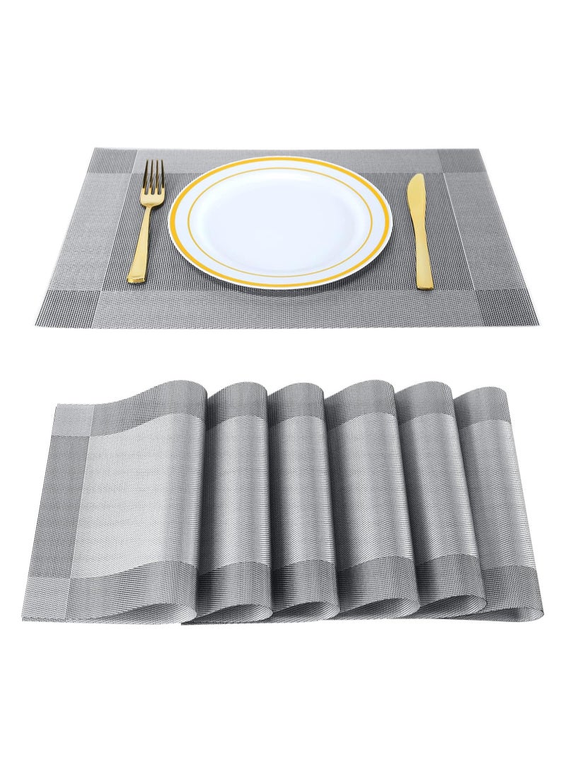 أنمي 6 قطع مقاومة للحرارة ومضادة لانزلاق البقع قابلة للغسيل، سهلة تنظيف العشاءفضيات 45×30 سم - Image 1