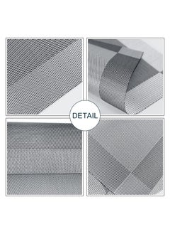 Anmi 6-Piece Heat Resistant Anti Skid Stain Washable  , Easy to Cleaning  Dinner Mats  Silver 45x30cm  - Image 3