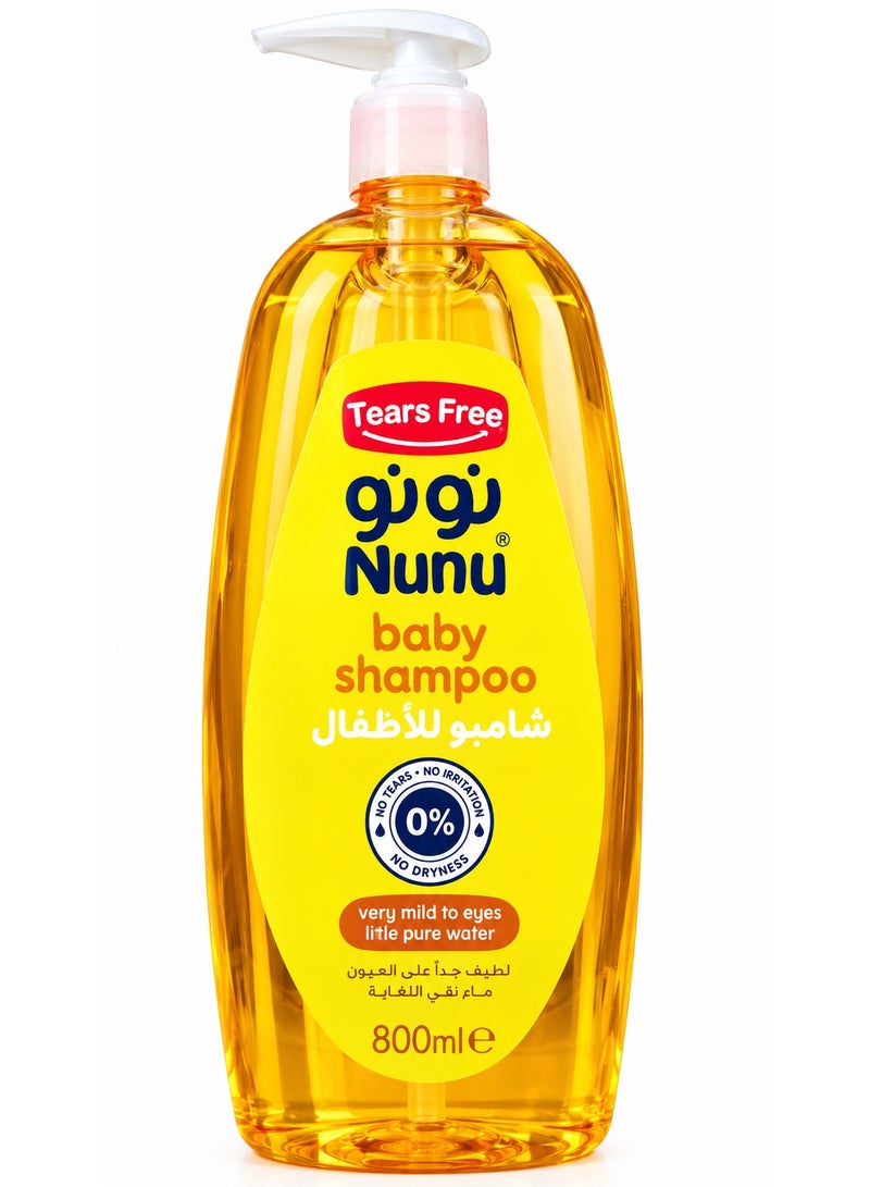 Nunu Tears Free Baby Shampoo, Gentle Hair & Scalp Care, 800ml - Image 2