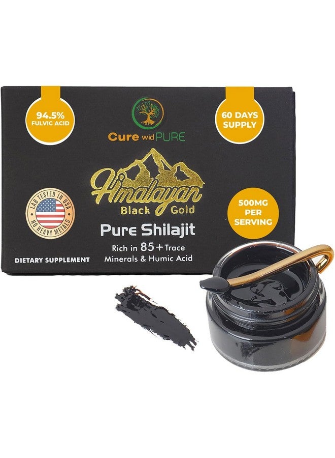 Cure wid Pure Himalayan Shilajit Resin 94.5% Fulvic Acid - 500mg, 60 Servings, USA Lab Tested, Organic Shilajit - Ayurvedic Adaptogen for Energy, Vitality & Cognitive Health (for Men & Women) - Image 1
