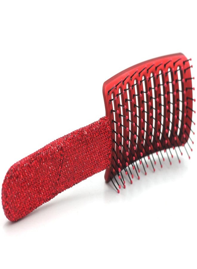 Bestbling Bling Styling Hair Smooth and Detangle Hair Brush for Women, Girl, Men, Arc-shaped Spareribs Comb (Red) - Image 4
