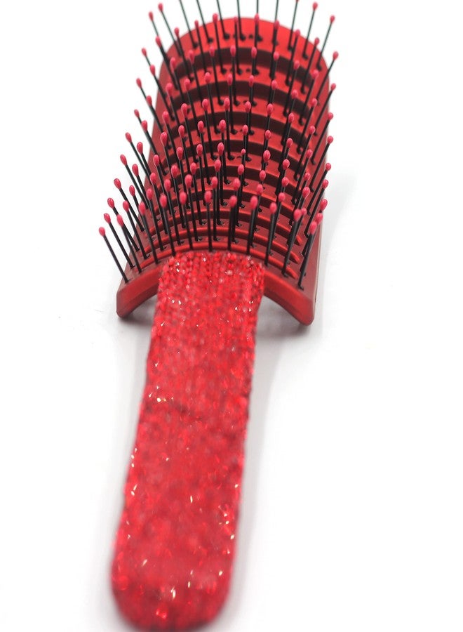 Bestbling Bling Styling Hair Smooth and Detangle Hair Brush for Women, Girl, Men, Arc-shaped Spareribs Comb (Red) - Image 5