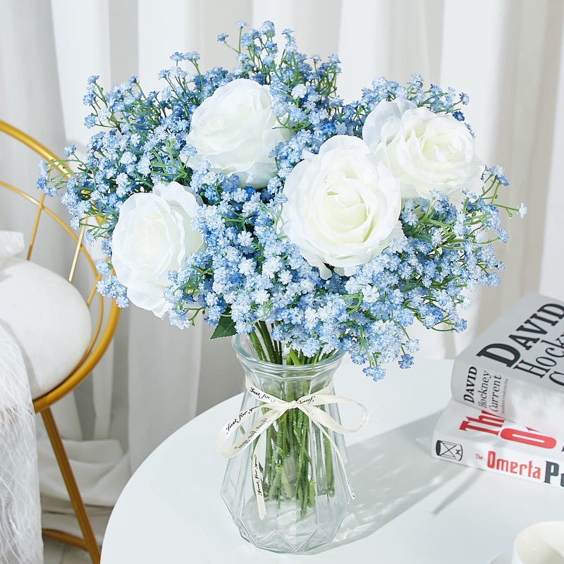 LYLYFAN Babys Breath Artificial Flowers,12 Pcs Gypsophila Faux Flowers for Wedding Party Home Garden Decoration Blue - Image 4