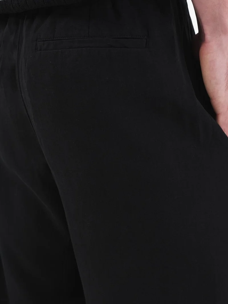 Giesto Black GIESTO Wide Leg Pleated Trousers for Men | Best Price UAE