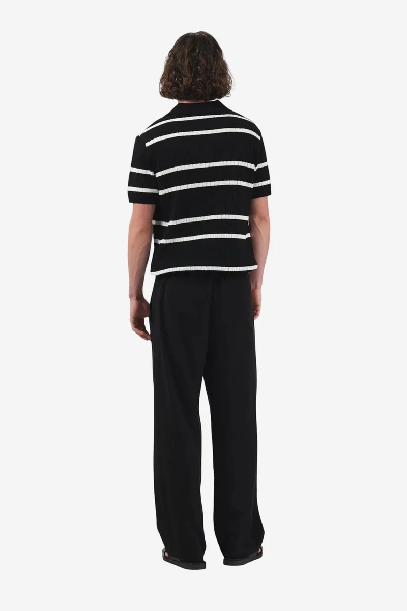 Giesto Black GIESTO Wide Leg Pleated Trousers for Men | Best Price UAE