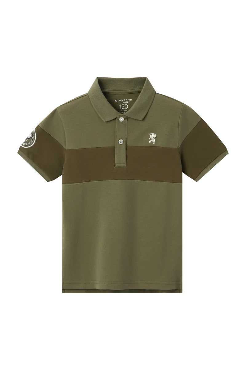 جيوردانو قميص بولو أخضر بشعار أسد للأولاد