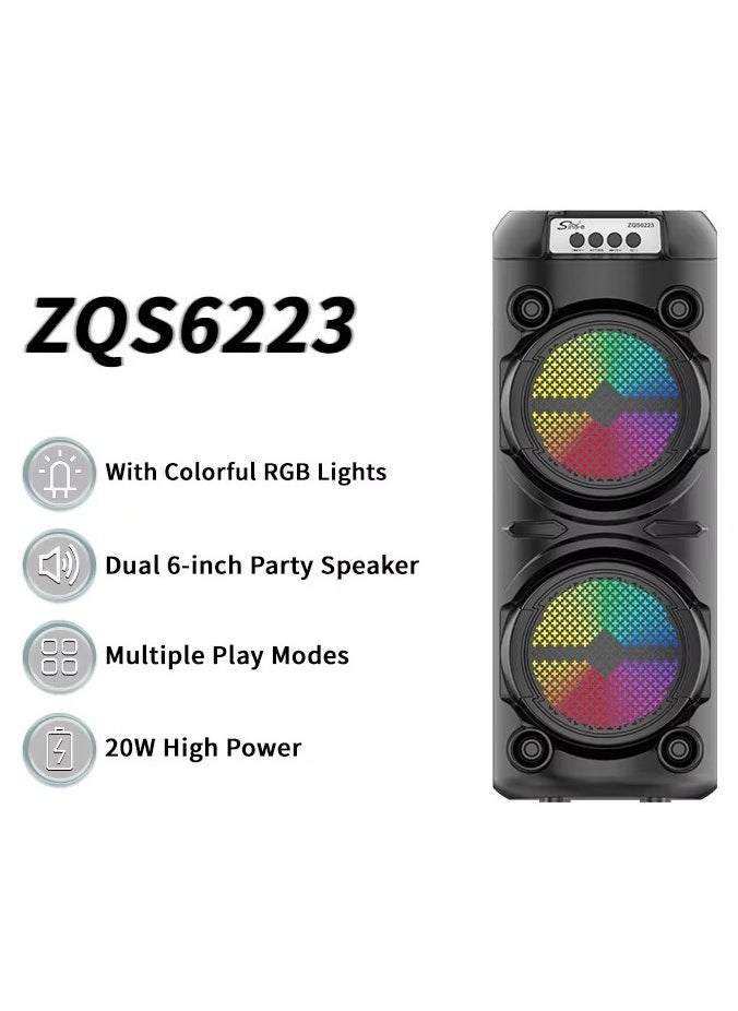 Portable Wireless Speaker ZQS6223 with Mic Black