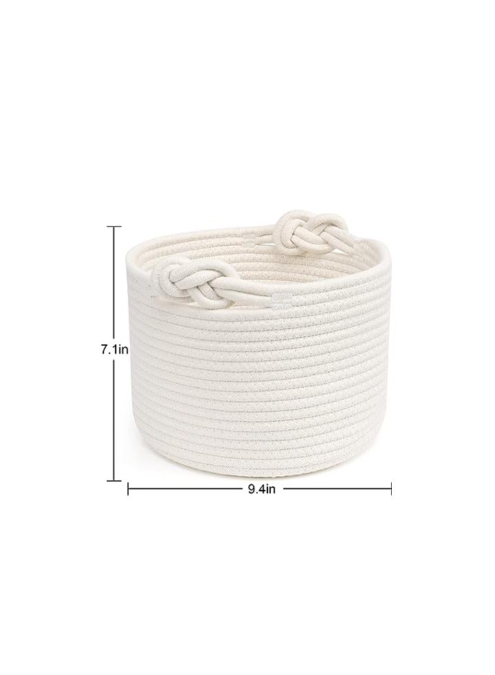 أوريتي سلة منسوجة صغيرة، سلة تخزين حبل القطن - Image 3