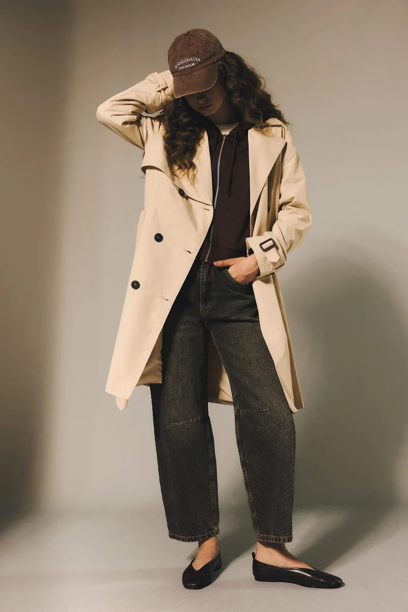 ديفاكتو Barrel Fit High Waist Ankle Length Jeans
