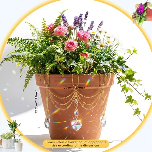 BrightRow Sun Catcher Plant Hanger with Beads and Glass Crystal Beaded Plant Accessories for Indoor Home Rainbow Decor Pot Accessory(Flower Pot Not Included) (Heart) - Image 2