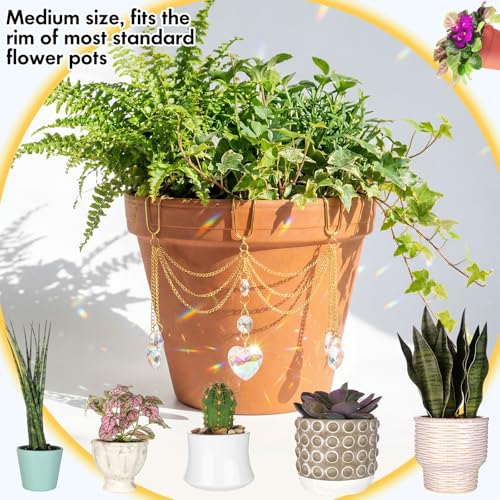 BrightRow Sun Catcher Plant Hanger with Beads and Glass Crystal Beaded Plant Accessories for Indoor Home Rainbow Decor Pot Accessory(Flower Pot Not Included) (Heart) - Image 4