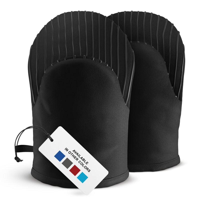 Big Red House Silicone Mini Oven Mitts Black Set of 2 Heat Resistant to 536 F 280 C Kitchen Gloves Professional Grade Pot Holders for Cooking Baking