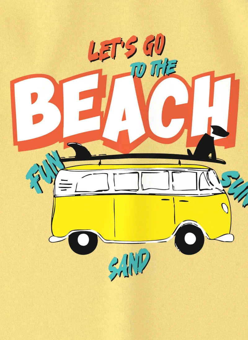 Nautinati Nautinati Boys' Cotton Beach Graphic Printed Half Sleeve T-shirt