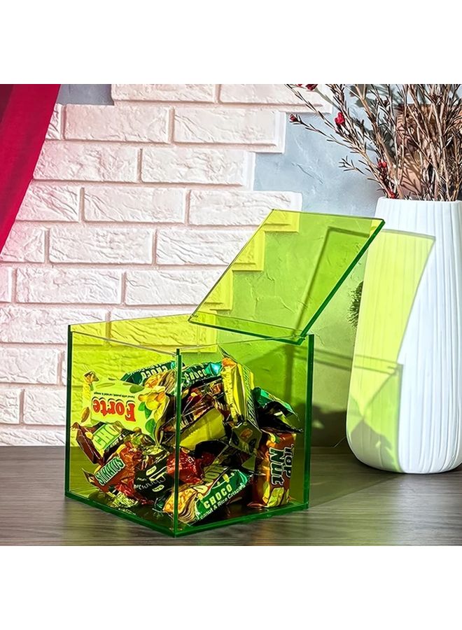 Green Acrylic Flip Lid Storage Boxes for Toys Blind Boxes Cosmetics Organizer Stackable Desktop Case - Image 5