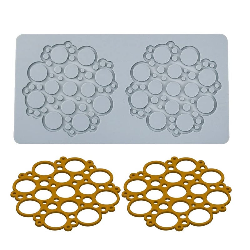 3D Hollow Geometric Candy Mold Geometric Shape Chocolate Molds Silicone Fondant Lace Pad Cake Mold Clay Mould for Sugarcraft Polymer Clay Cupcakes Chocolate Candy