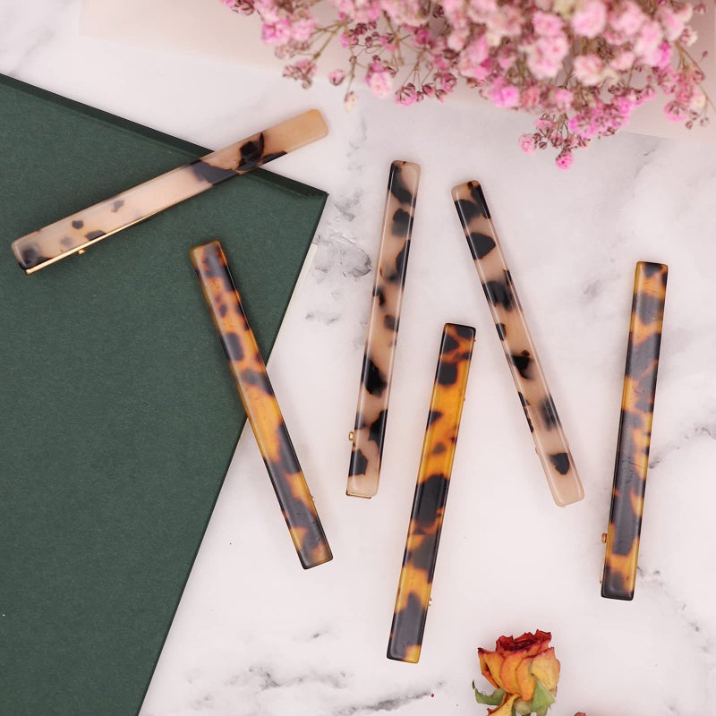 Cobahom 6 Pack Leopard Print Hair Clips Duckbill Hair Clip Metal Duck Teeth Hair Pins Chic Tortoise Shell Hair Barrettes for Women and Girls - Image 5