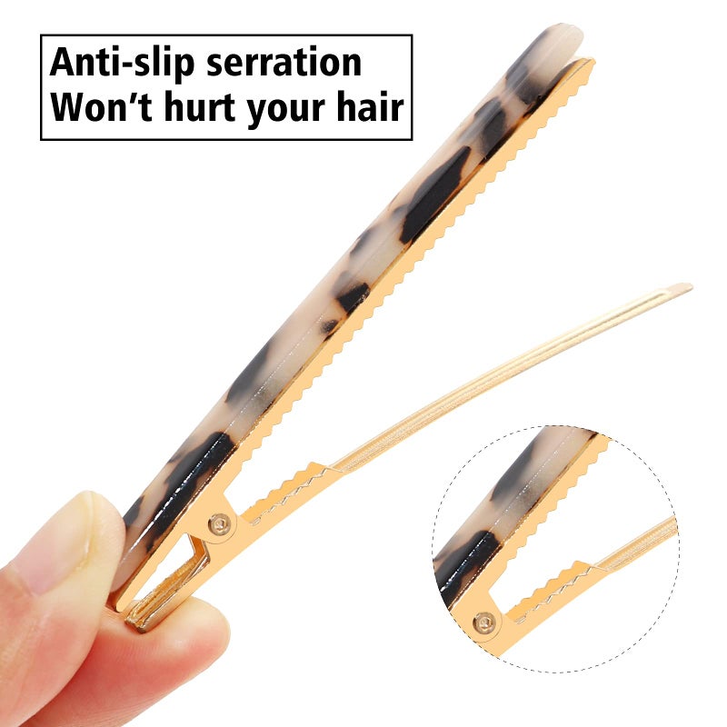 Cobahom 6 Pack Leopard Print Hair Clips Duckbill Hair Clip Metal Duck Teeth Hair Pins Chic Tortoise Shell Hair Barrettes for Women and Girls - Image 4