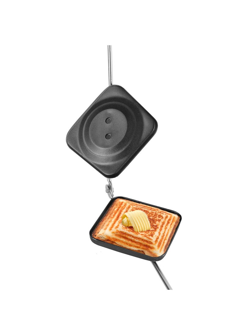 Nirgun Empex NIRGUN EMPEX Sandwich Gas Toaster Regular Compatibility with Gas Stoves FlameProof Design HeatResistant Handle Sandwich Maker Sandwich Toaster BLACK  - Image 2
