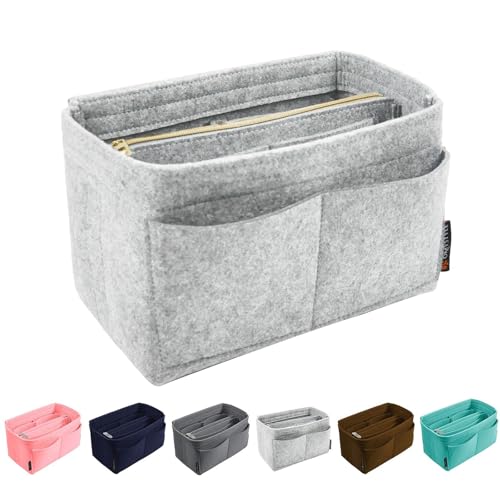 OMYSTYLE Lightgrey X-Large Organizer Insert, Felt Tote Bag Organizer Insert with 5 Sizes, Handbag Dividers for Inside Purse, Compatible with Longchamp, Neverful, Speedy and More - Image 4