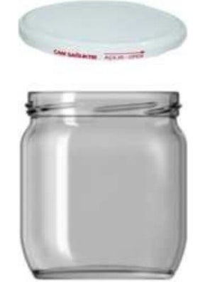 Viyalente 10 Pieces White Metal Lid Glass Jar 425 cc HSR425  - Image 3