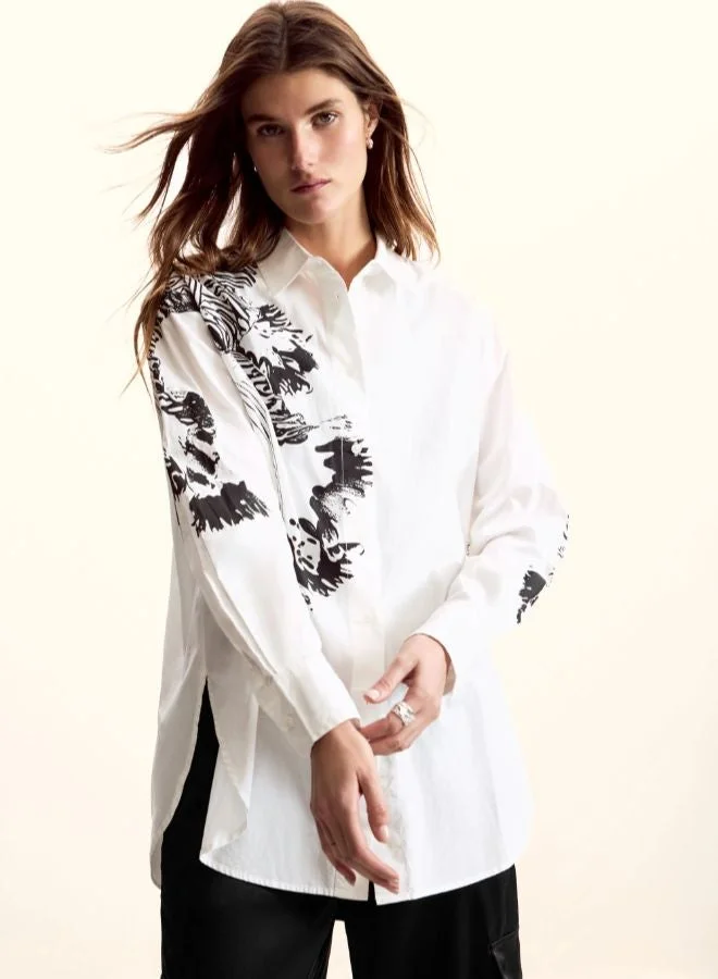 DESIGUAL White Orchid Shirt M. Christian Lacroix for Women | Best Price UAE