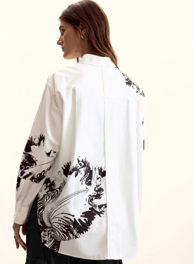 DESIGUAL White Orchid Shirt M. Christian Lacroix for Women | Best Price UAE