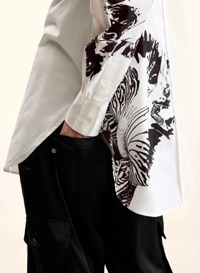 DESIGUAL White Orchid Shirt M. Christian Lacroix for Women | Best Price UAE