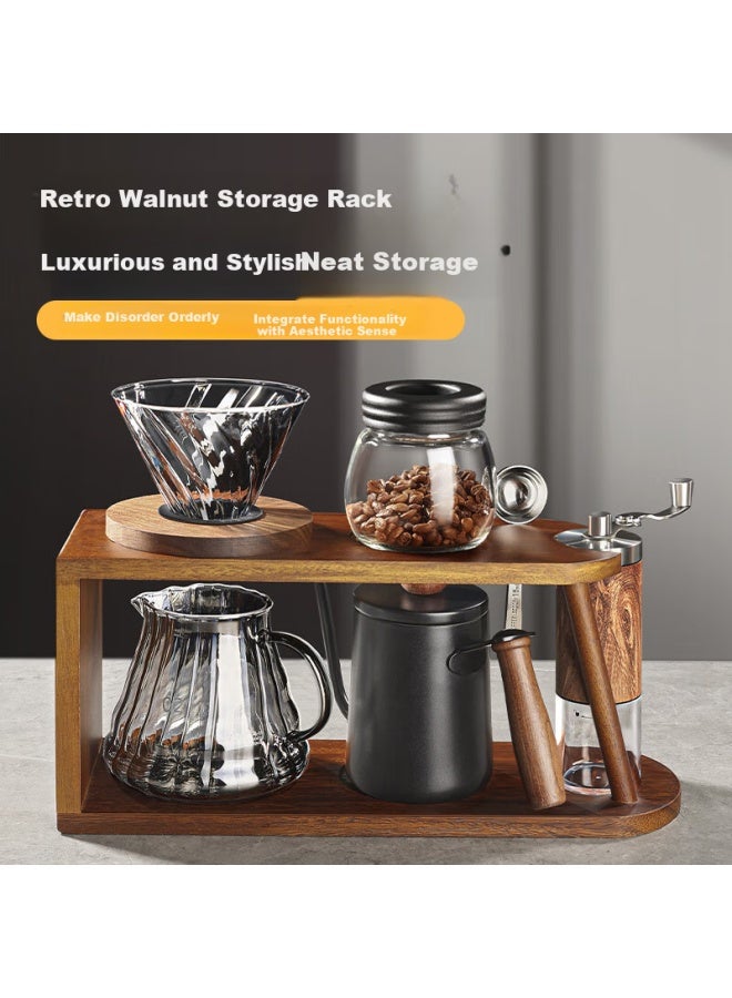 Pakchoice Pour-over Coffee Maker Set With Hand Grinder, Walnut Wood Stand, Home Coffee Brewing Equipment Kit - Image 4