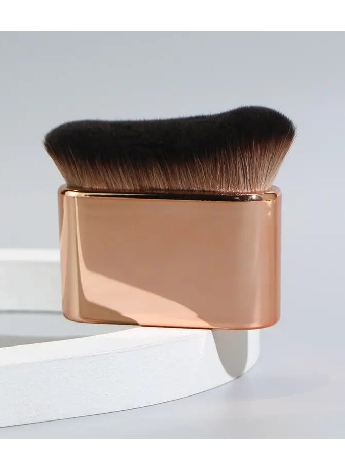 ORiTi Foundation Brush Wave Top Powder Makeup Brush Premium Quality Synthetic Dense Bristles Face Makeup Tool for Blending Liquid Cream Foundation or Flwaless Powder Cosmetics - Gold - Image 1