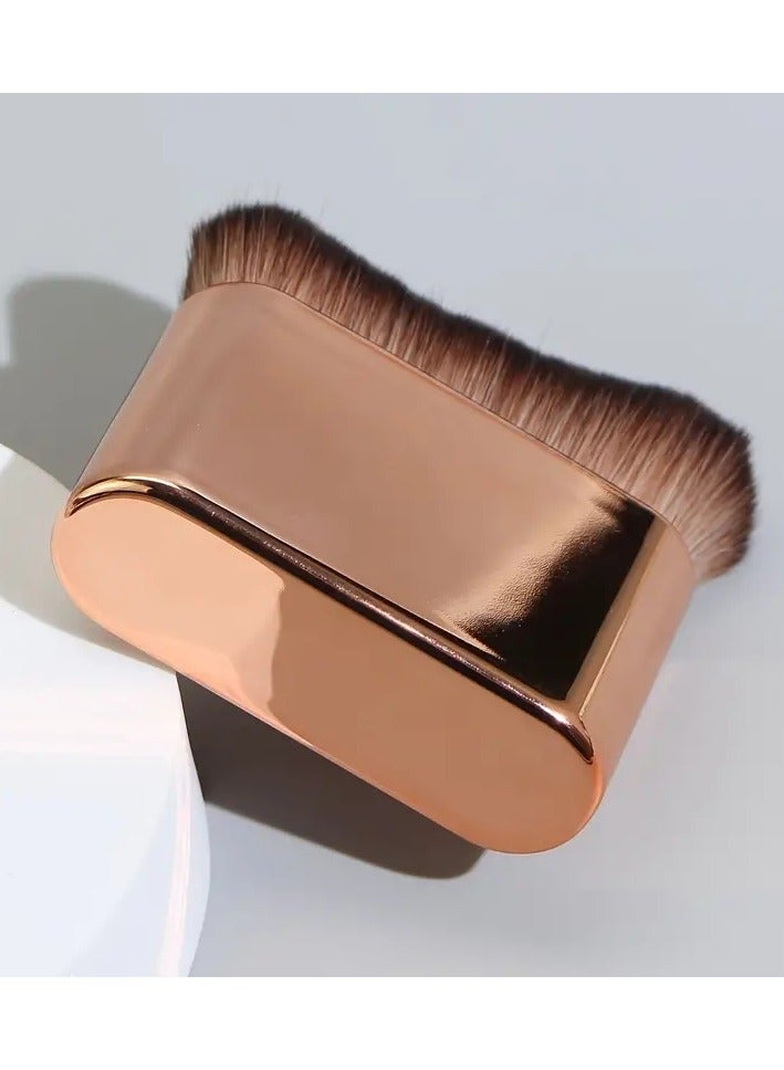 ORiTi Foundation Brush Wave Top Powder Makeup Brush Premium Quality Synthetic Dense Bristles Face Makeup Tool for Blending Liquid Cream Foundation or Flwaless Powder Cosmetics - Gold - Image 3