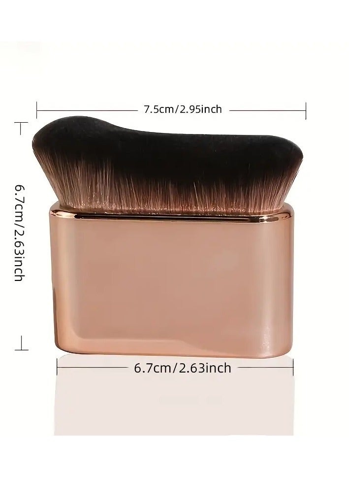 ORiTi Foundation Brush Wave Top Powder Makeup Brush Premium Quality Synthetic Dense Bristles Face Makeup Tool for Blending Liquid Cream Foundation or Flwaless Powder Cosmetics - Gold - Image 4