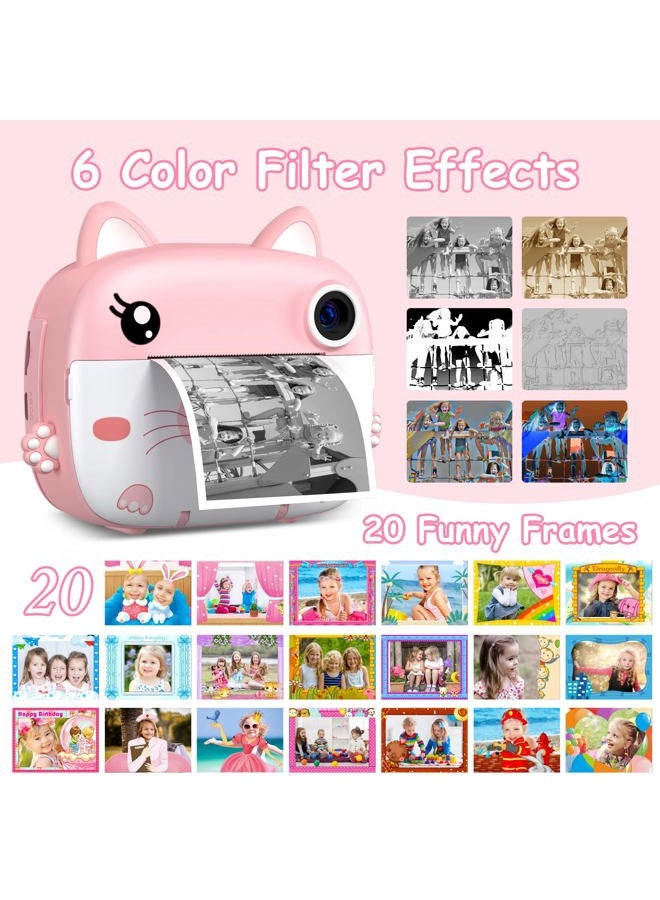 GREENKINDER Kids Camera Instant Print,2.5K Digital Video Instant Print Camera for Kids, Selfie Toddler Cameras with No Ink Print Paper & 32G SD Card, Christams Birthday Gifts for Girls Boys Age 3-12 - Image 5
