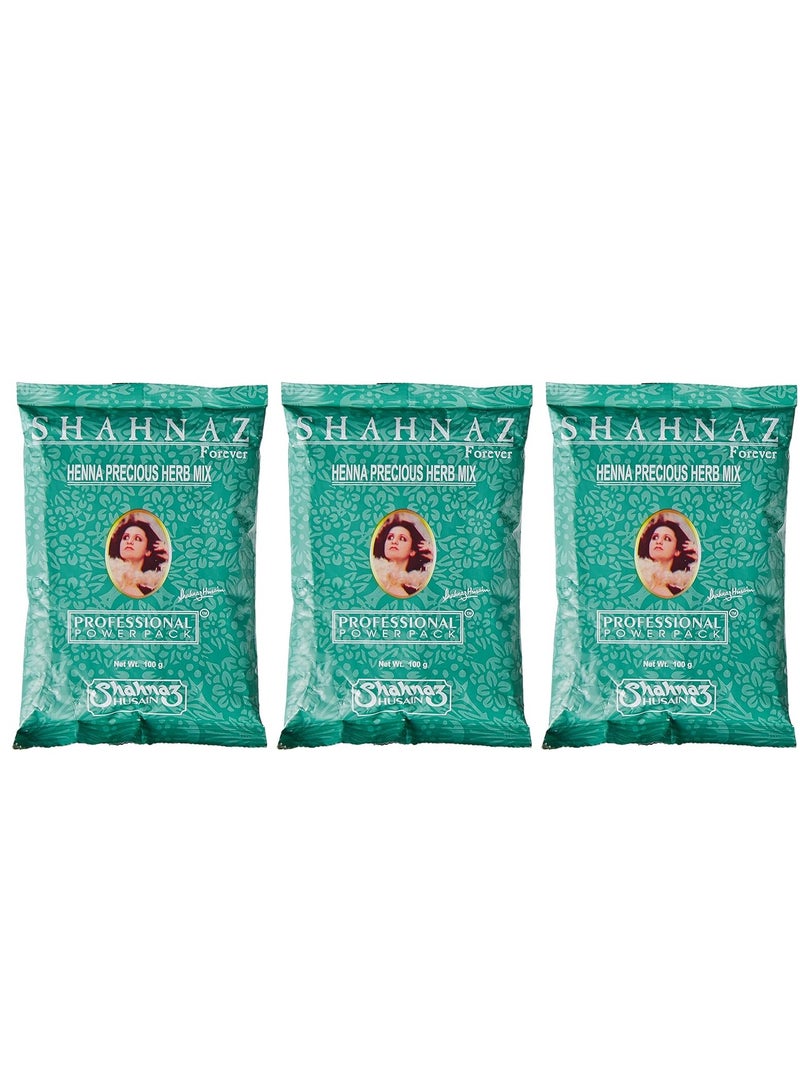 Shahnaz Hussain Shahnaz Husain Professional Power Henna | Precious herb Mix | Henna Powder | Amla | Neem | Shikakai | Babul Gond | Mehndi | 100g x 3 - Image 1