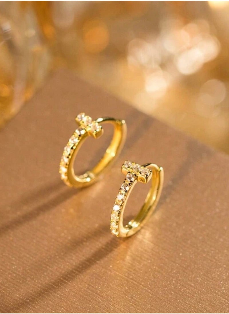 JewelryPalace - 18k Gold Plated Stainless Steel Earring For Women - Image 1