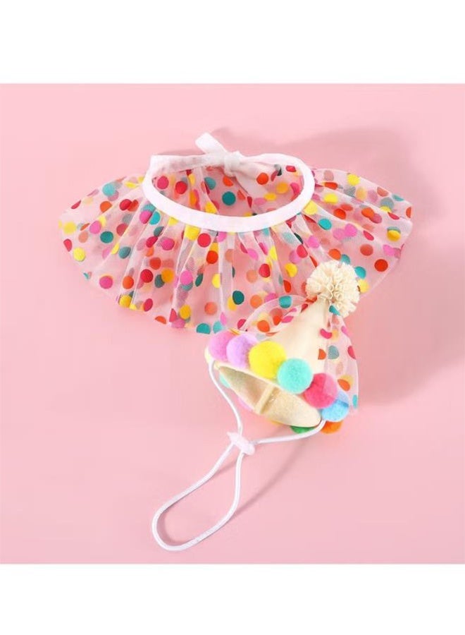 Pet Birthday Party Decorations Set, Cute Lace Dog Bib Scarf and Birthday Hat, Puppycat Birthday Bandana Scarf and Party Hat, Cat Dog Princess Costumes  - Image 5