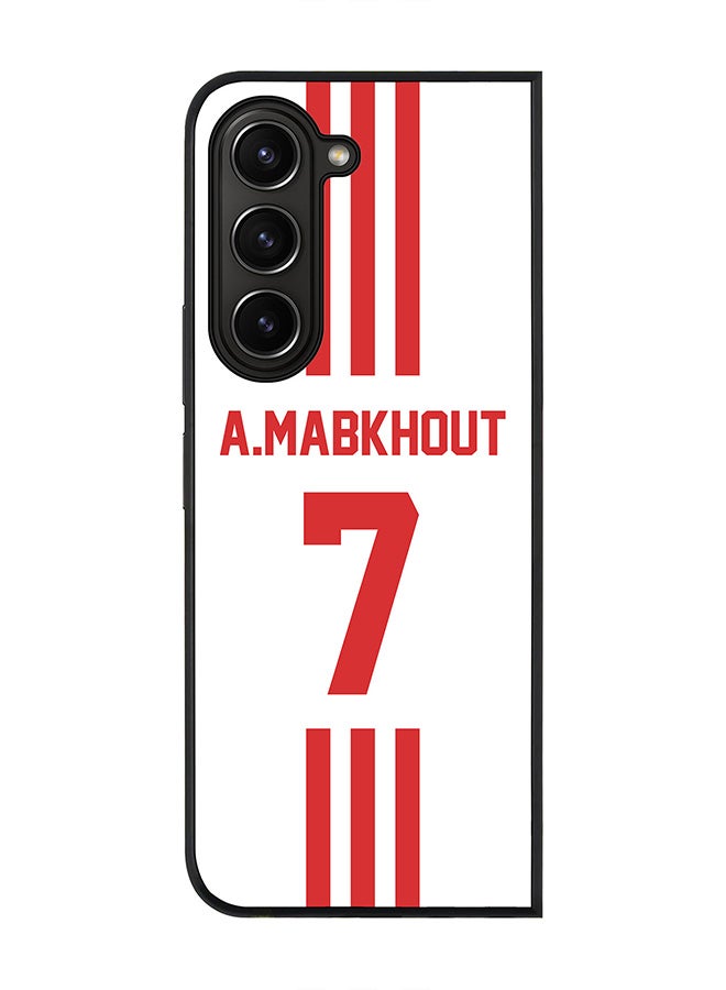 Stylizedd Rugged Black edge case for Samsung Galaxy Z Fold5, Slim fit Soft Case Flexible Rubber Edges Anti Drop TPU Gel Thin Cover -  Football Team - UAE, Player Name - A.Mabkhout - Image 1