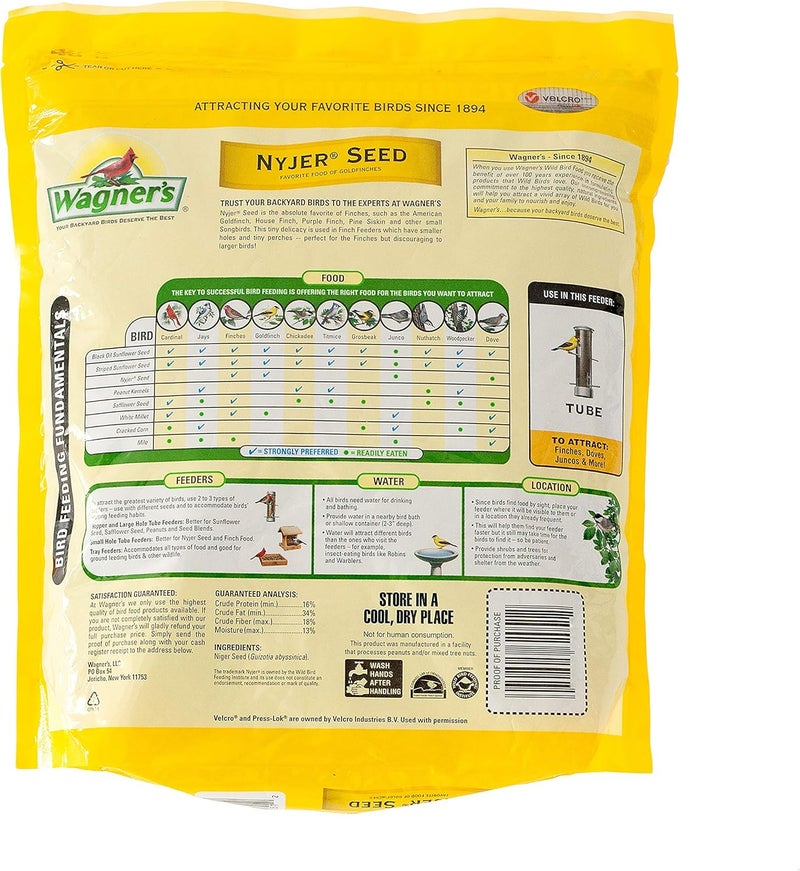 فاجنرز طعام الطيور البرية من بذور النيجر (Wagner’s 62051 Nyjer Seed Wild Bird Food)، كيس وزنه 5 أرطال - Image 2