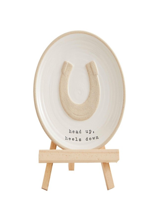 Mud Pie Farm Horseshoe Plate Stand; assembled 5" x 7"