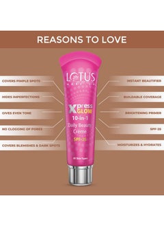 Lotus Herbals Make-Up Xpress Glow 10 In 1 Spf 25 Daily Beauty Cream (Royal Pearl, 30G)  - Image 2