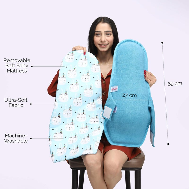 HOOPA وسادة تغذية HOOPA 2 في 1 باللون الأزرق الفيروزي | وسادة للرضاعة | حاملة للرضع | حاملة للمولود الجديد | وسادة للرضاعة | حاملة مائلة (باللون الأزرق الداكن) - Image 3