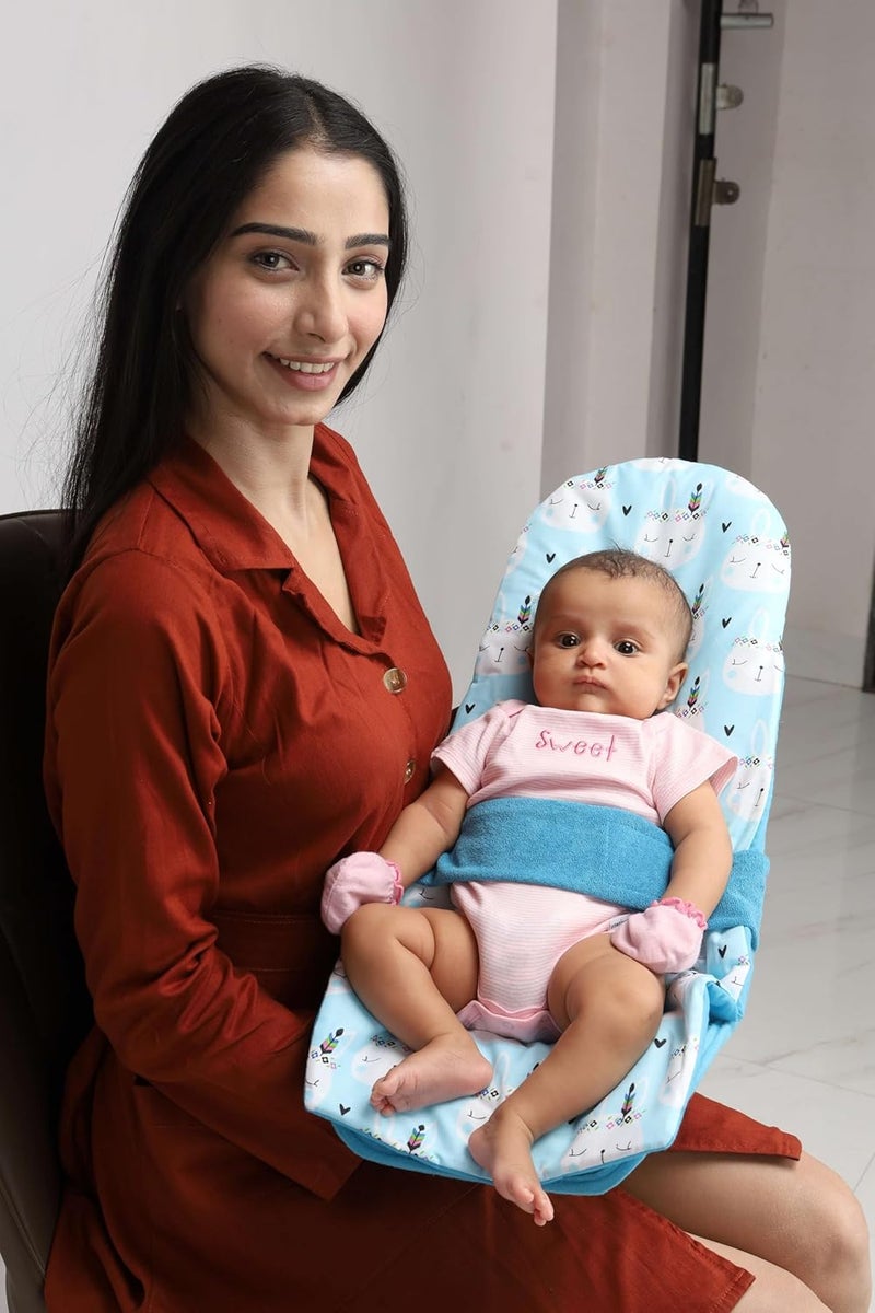 HOOPA وسادة تغذية HOOPA 2 في 1 باللون الأزرق الفيروزي | وسادة للرضاعة | حاملة للرضع | حاملة للمولود الجديد | وسادة للرضاعة | حاملة مائلة (باللون الأزرق الداكن) - Image 2