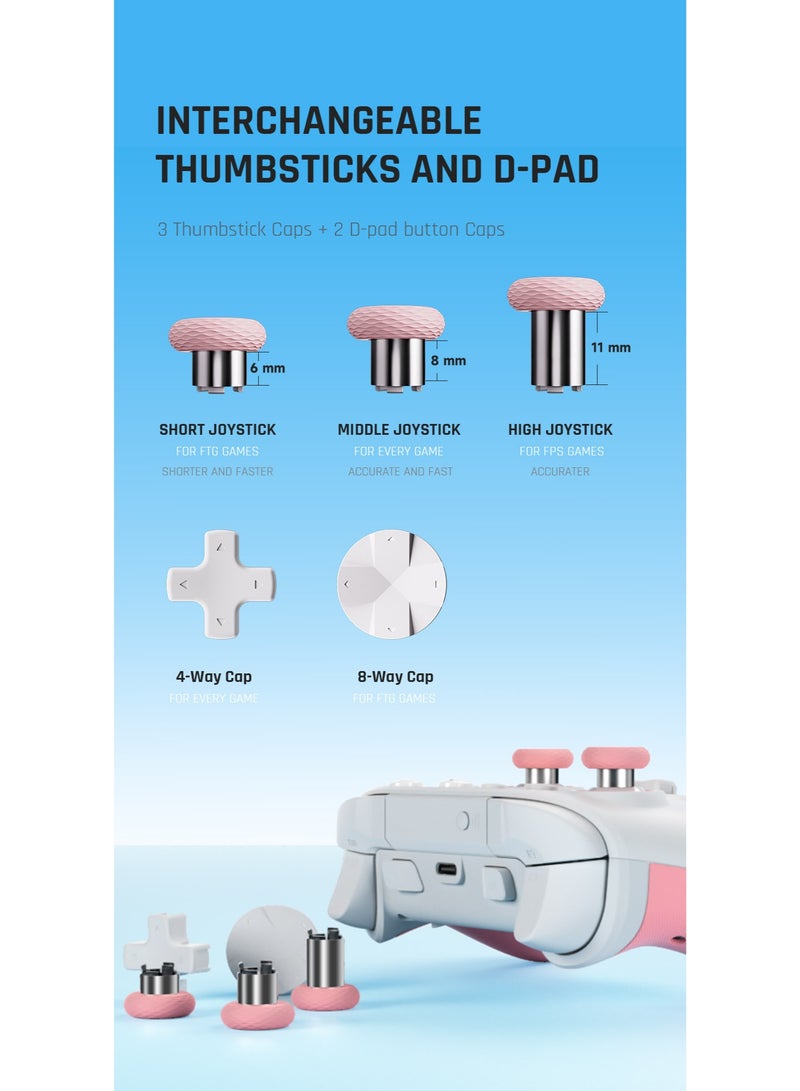 BIGBIG WON Classic Gamepad BIGBIGWON RAINBOW 2SE Gaming Controller for Switch / PC /Android / iOS with Hall Trigger Joystick, 1000mAh Battery, 1000Hz Polling Rate, 6-Axis Gyroscope, 2.4G/Bluetooth/Wired connected, Mapping Motion Control, 180° Wrapped Rubberized Grip, Adaptive Calibration, 0 Deadzone Joystick, 4 Remappable Additional Buttons - Image 4