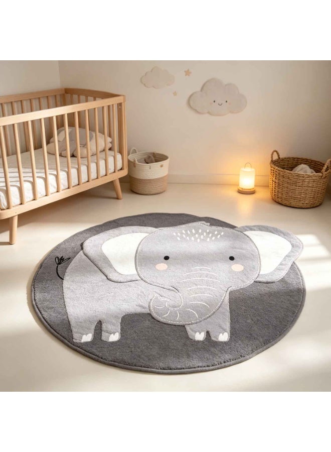 Modern Area Rugs, Cartoon Pattern Baby Play Mat,Ultra Soft Indoor Pad Crawling Blanket Carpet,Decor for Children Bedroom Home Decor(Elephant) - Image 2