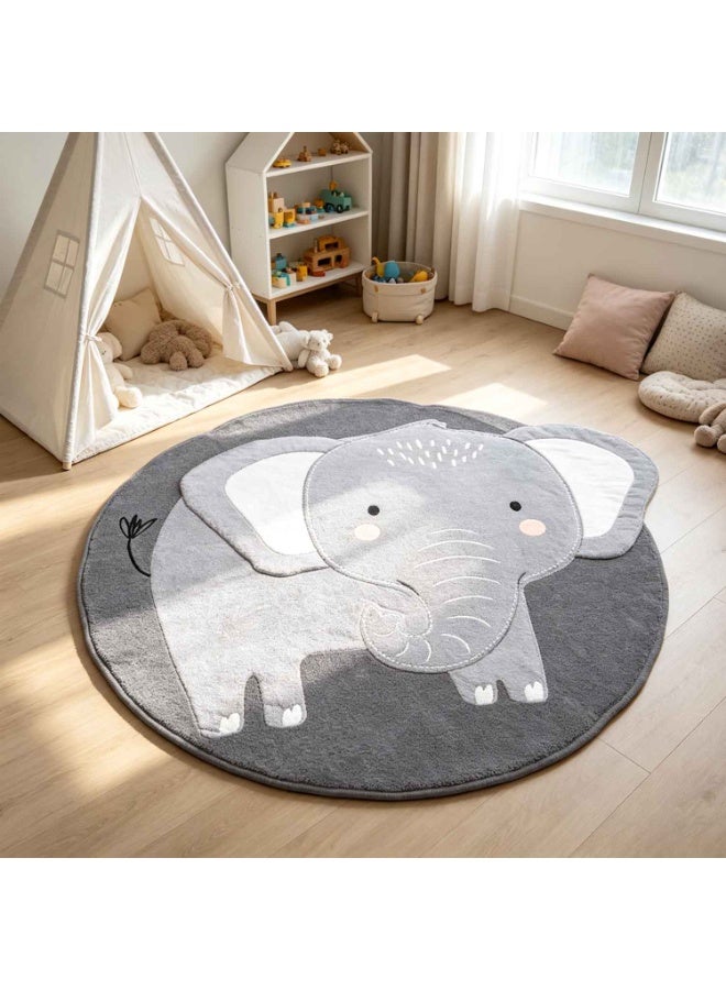 Modern Area Rugs, Cartoon Pattern Baby Play Mat,Ultra Soft Indoor Pad Crawling Blanket Carpet,Decor for Children Bedroom Home Decor(Elephant) - Image 3
