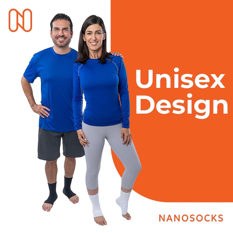 NanoSocks Compression Socks for Women & Men (1 Pair) - BEST Ankle Brace Support Sleeve for Neuropathy, Plantar Fasciitis, Diabetic Foot Nerve Pain Relief - Toeless (Medium, White) - Image 5