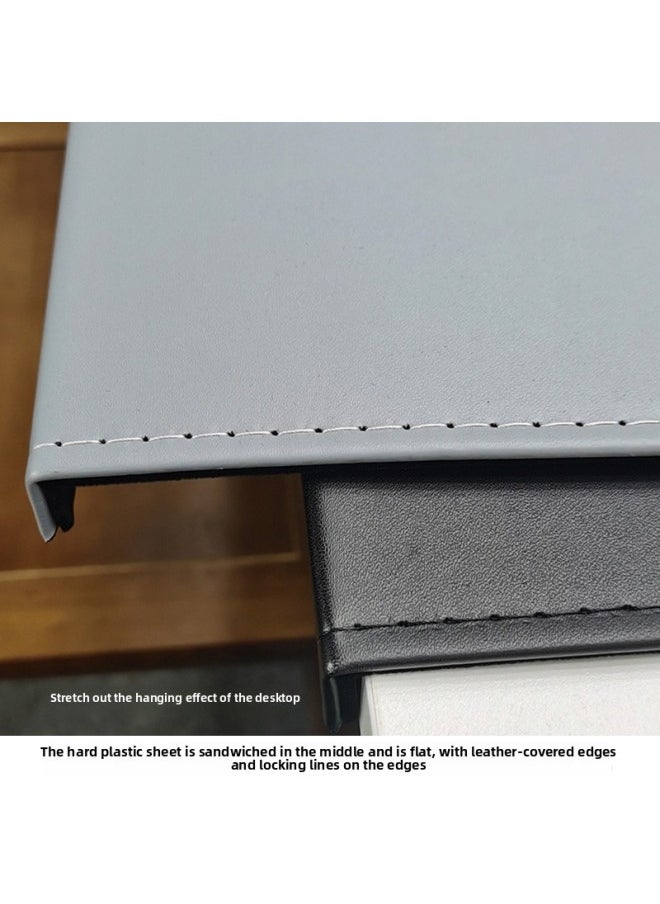 Buckle Hanging Edge Computer Office Writing Desk Pad Folding Edge Elbow Pad Hardened And Thickeneded Lock Line Household Leather Mouse-Color:600x300mm-2.8mm-Pattern:Dark Blue Mat With Hanging Edge  - Image 4